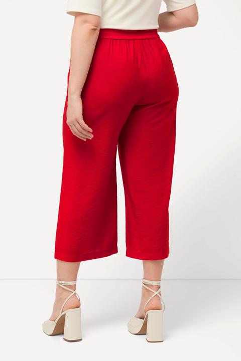 Immagine prodotto Ulla Popken Culottes con taglio della gamba ampio, effetto stropicciato e cintura elastica (54)