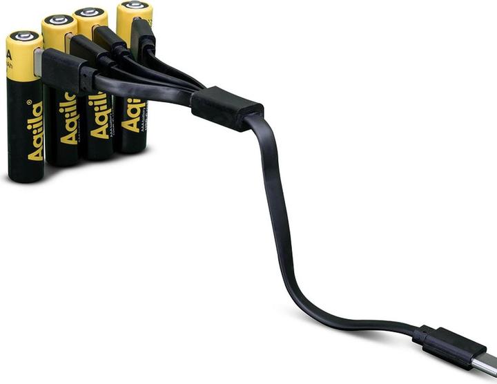 Produktbild Aqiila - USB-C Wiederaufladbare Batterie - AAA - 600 mAh - 4er-Pack (4 Stk., AAA, 600 mAh)