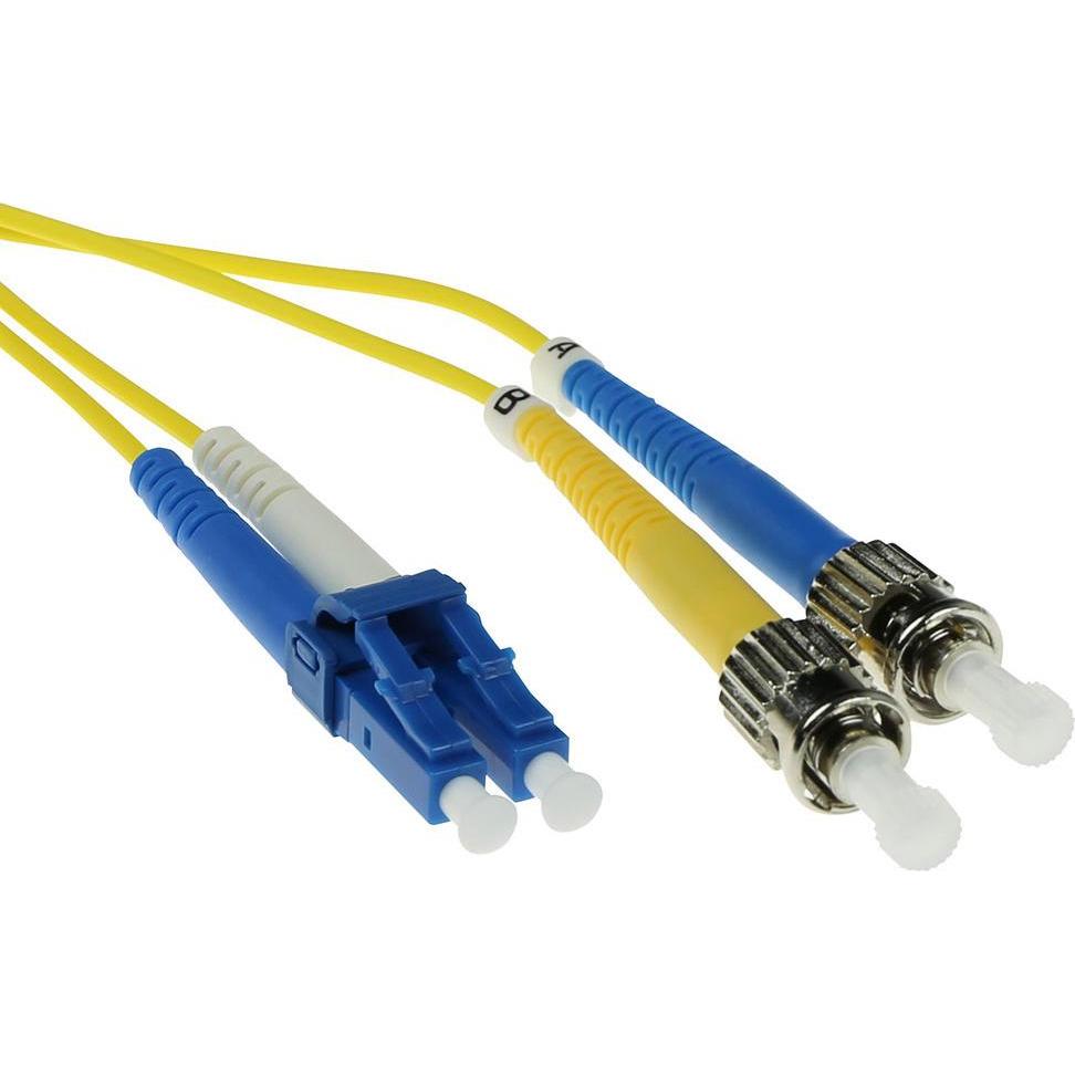 ACT 50 meter LSZH Singlemode 9/125 OS2 fiber patch cable duplex with LC and ST connectors (50 m), Netzwerkkabel