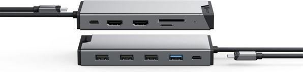 Produktbild Alogic USB-C 12-IN-1 TRIPLE (USB-C, 12 Ports)