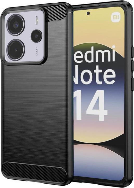 Techsuit - Carbon Silicone - Xiaomi Redmi Note 14 4G (163.25 x 76.55 x 8.16mm) - Black (Xiaomi Redmi Note 14)