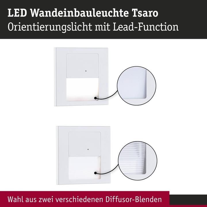 Produktbild Paulmann WAND EBL SET HF LED 1X1W (TSARO ECKIG WEIss) (120 lm)