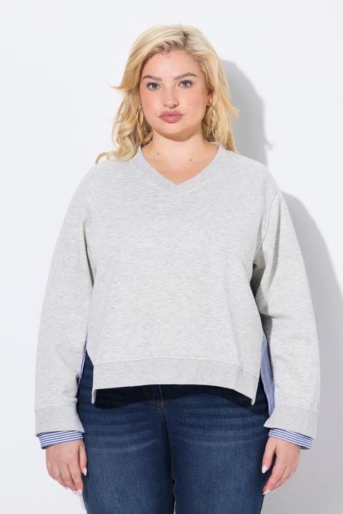 Produktbild Ulla Popken 2-in-1-Sweatshirt, V-Ausschnitt, Langarm (42, 44)