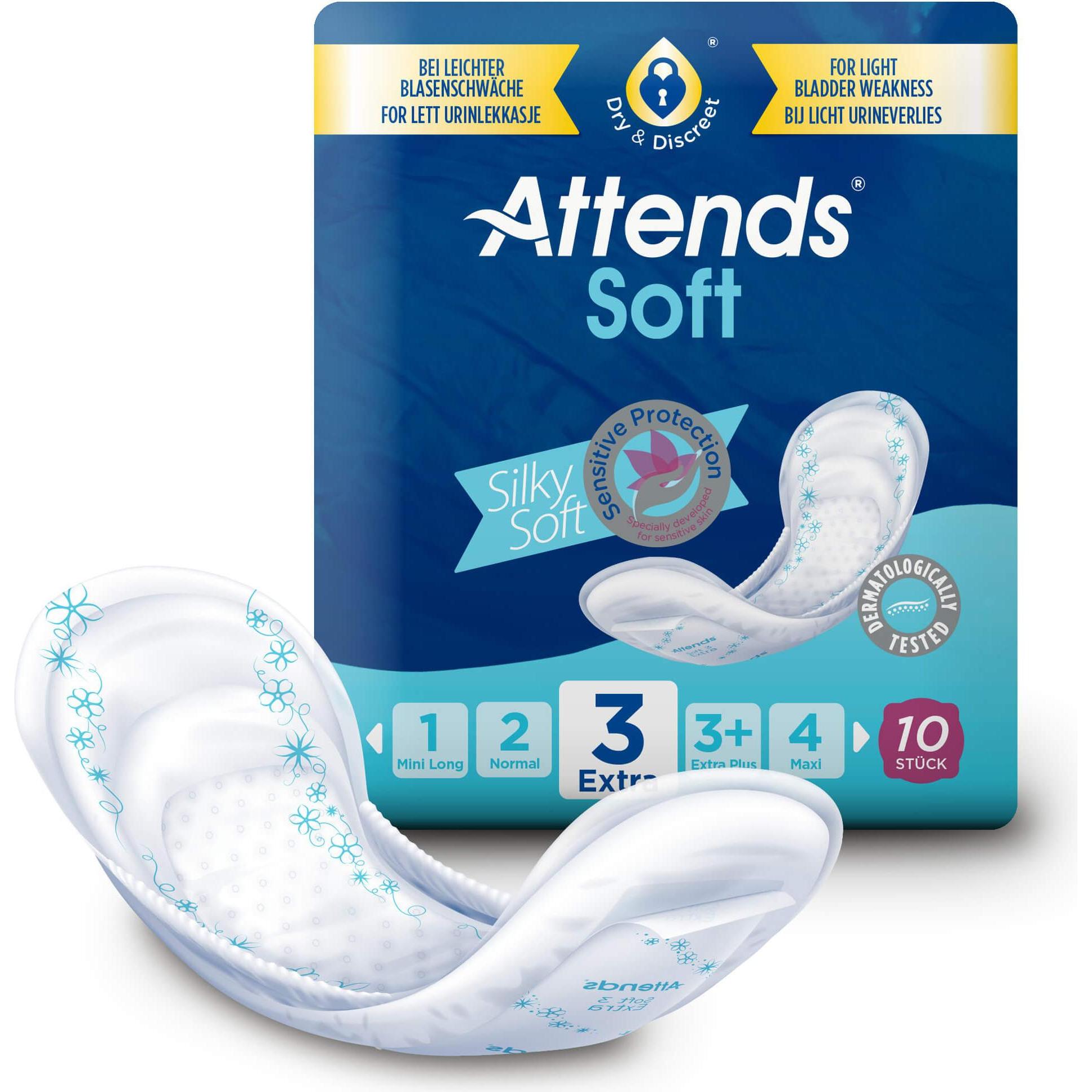 Attends, Inkontinenzhygiene, Soft 3 Extra Einlagen (10 x, Large)