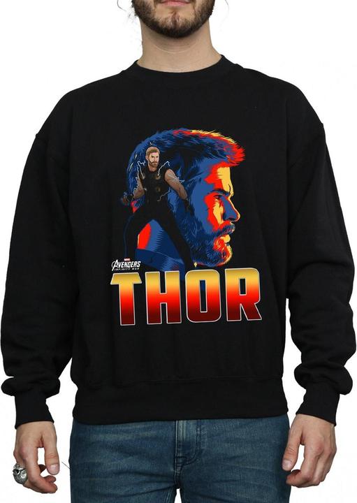 Actual product image Mens Avengers Infinity War Thor Character Cotton Sweatshirt (L)