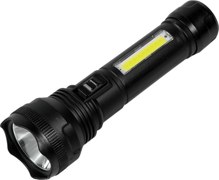 ProPlus Taschenlampe 1W LED + 3W COB wiederaufladbar schwa (16.20 cm)
