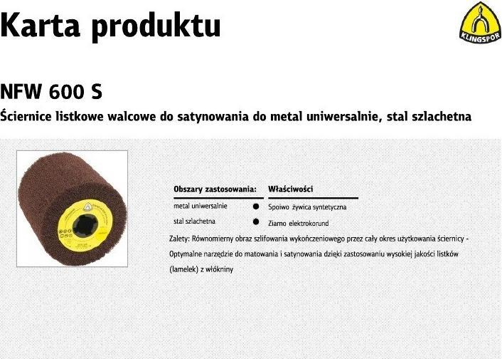 Actual product image Klingspor NFW 600 S - Non-woven web flap drums 100 x 100 x 19 mm (MEDIUM)