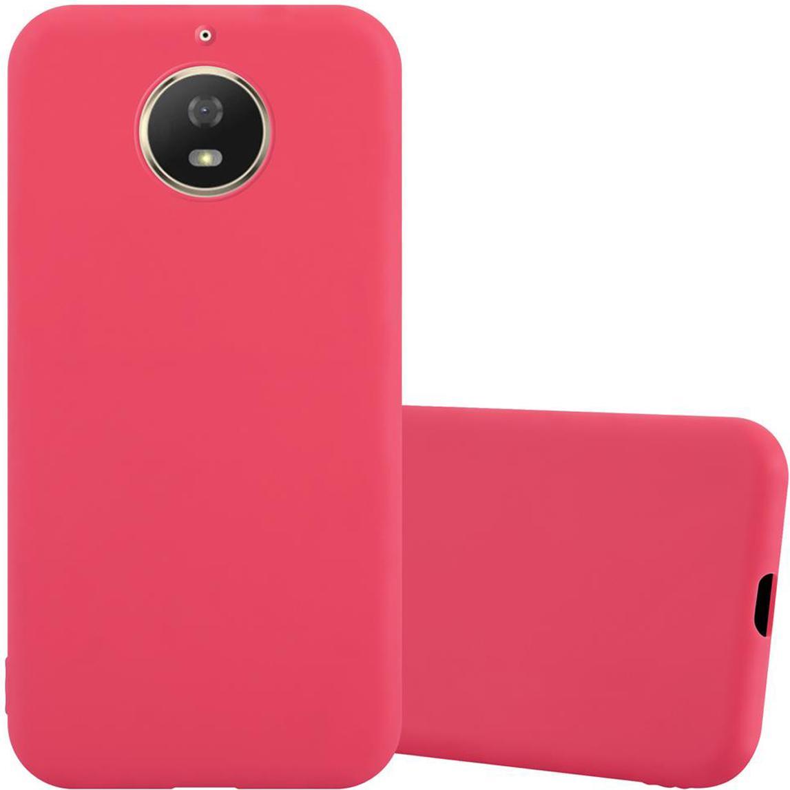 Cadorabo TPU Candy Cover (Motorola Moto G5S), Smartphone Hülle, Rot