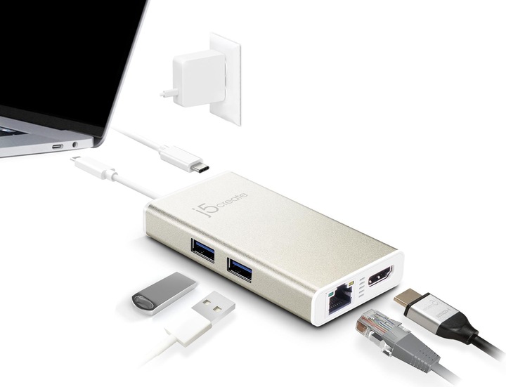 Actual product image j5Create USB 3.0 Type-C Multi Adapter (USB-C, 3 Ports)