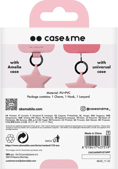 Image du produit SBS case&me Star Amelie Eco Leather charm rose (Similicuir (PU), Chlorure de polyvinyle (PVC))