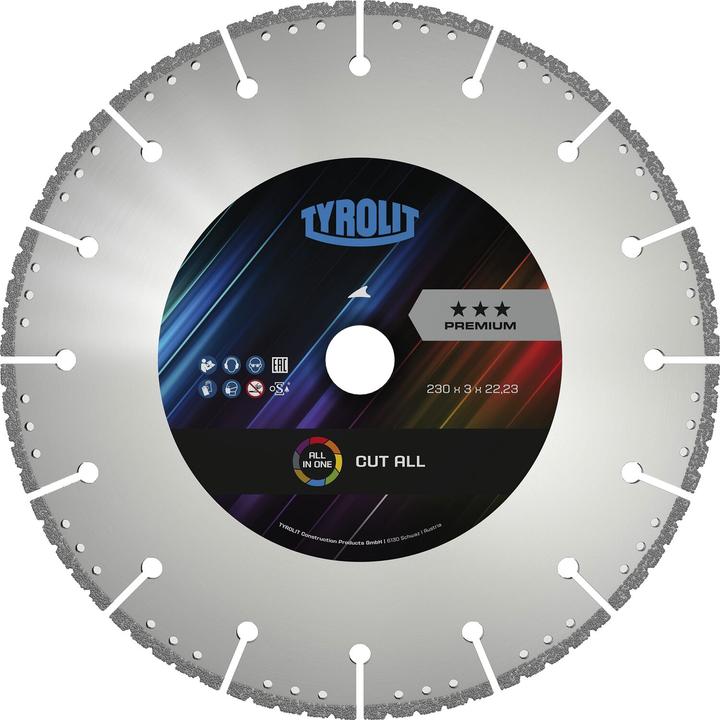 Tyrolit Disco diamantato DC ALL FASTCUT Ø 125 mm Foro 22,23 mm Altezza segmento 10 mm Spessore segmento 1,8
