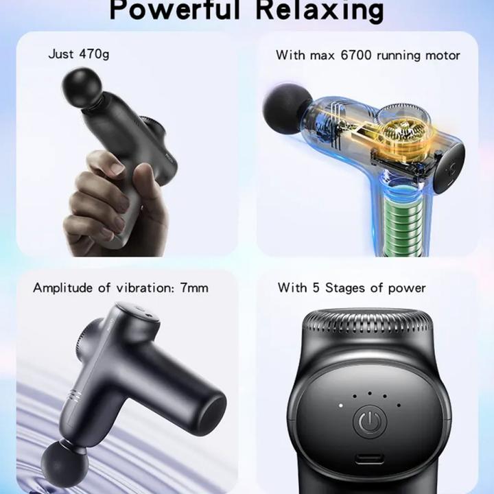 Produktbild Yesido - Massage Gun (MG01) - Low Noise, Type-C - Black (5 Stufen, 180 min)