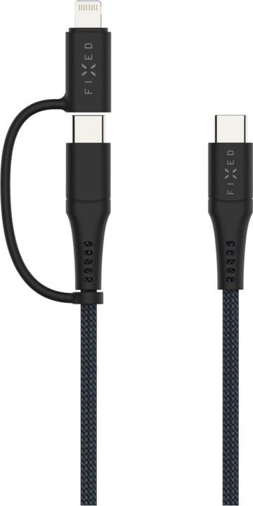 Actual product image Fixed Braided Cable USB-C/USB-C, Lightning Adapter, 1.2m, MFi, PD 60W, gray (1.20 m, USB 2.0, 60 W)