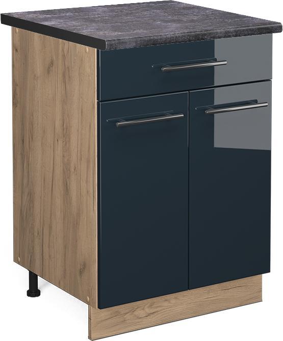 Anthrazit, Dunkelblau hochglanz, Goldkraft Eiche