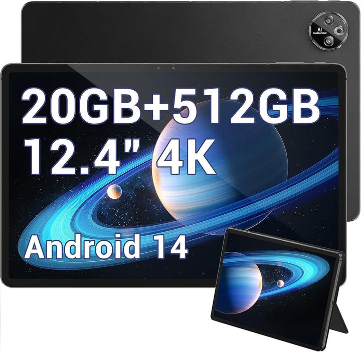 Doogee Android 14 Tablet with 4K Display, Helio G99 Processor, 20GB RAM, 512GB Storage, 10800mAh Battery (4G, 12.40", 512 GB)