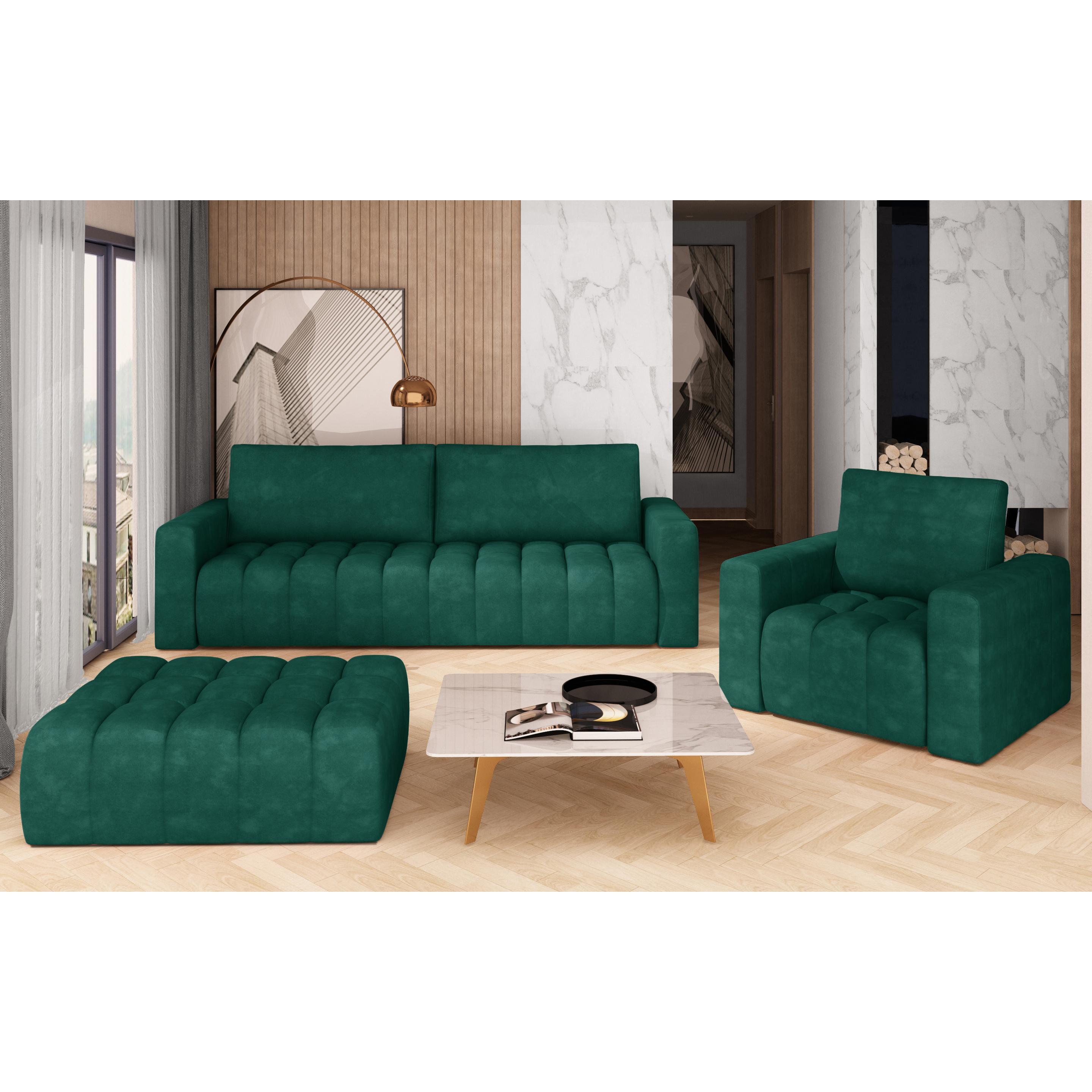 ELTAP, Sofa, Lazaro 3+1+Pouf (Polstergruppe, Bettsofa)