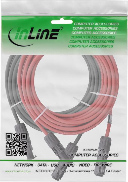 Produktbild InLine ® Solarkabel Verlängerungs-Set inkl. Solarstecker 6mm² schwarz/rot 12,5m (Solarkabel)