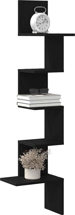 Image du produit vidaXL Wand-Eckregal Schwarz 32x32x127,5 cm Holzwerkstoff