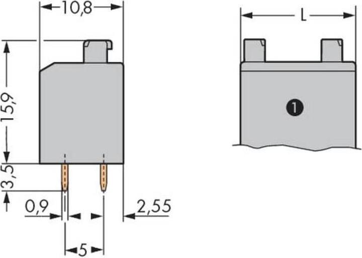 Image du produit Wago Borne pour circuit imprimé