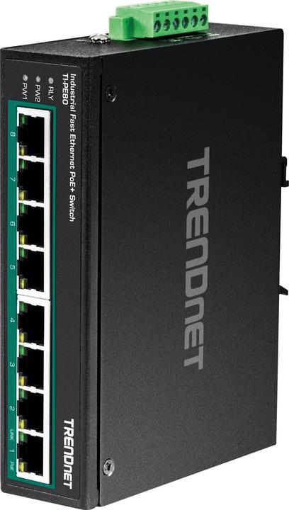 Image du produit Trendnet Commutateur industriel 8 ports Fast Eth. PoE+ L2 DIN-Rail (8 ports)