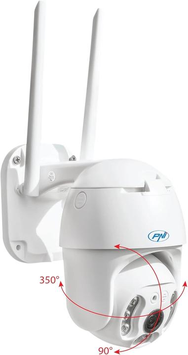 Actual product image PNI IP65 live PTZ video surveillance camera 5 MP, GSM 4G, micro SD card slot, motion detection