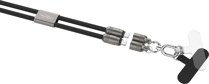 Produktbild Ansmann Lanyard Kabel USB Typ-C zu USB Typ-C 120cm / schwarz (1.20 m, 60 W)