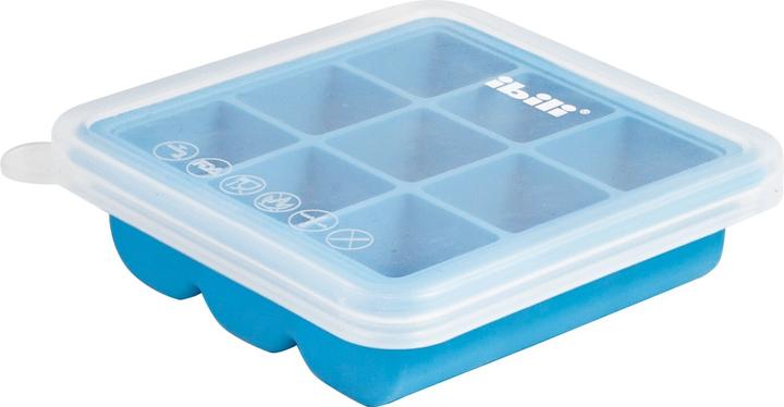 Ibili Eiswürfelform mit Deckel 13 x 13 cm Eiswürfelform für 9 Eiswürfel mit Deckel