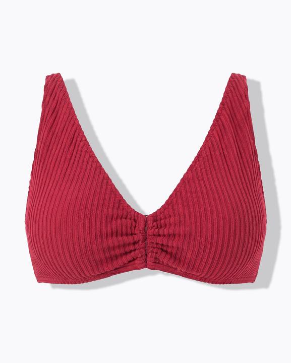 Actual product image Studio Untold Soft cup terrycloth stripe decorative ring bikini top (52)