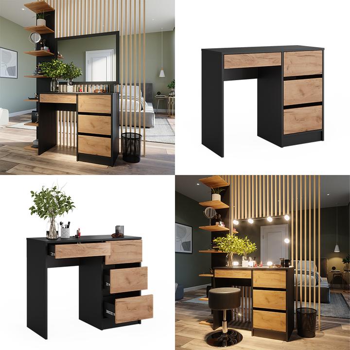 Actual product image Vicco Dressing table Sherry, Anthracite/golden oak, 90 x 75 cm without mirror (90 x 75 x 40 cm)