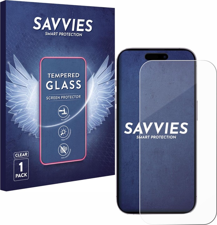 Produktbild Savvies Panzerglas Hartglas Displayschutz (1 Stück, Apple iPhone 14 Pro)