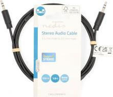 Actual product image Nedis Stereo audio cable | 3.5 mm plug | 3.5 mm plug | nickel-plated | 3.00 m | round | black | L (3 m, 3.5mm jack (AUX))
