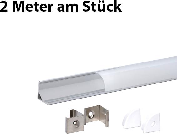 Image du produit Lumina Swiss Profilé d'angle LED mat 200cm (2 mètres à la fois) (200 cm, Intérieur)