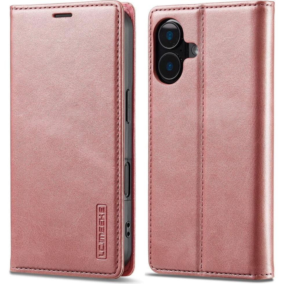 Thumbnail - LC.Imeeke iPhone 16 Plus - Flip Case Vintage (Apple iPhone 16 Plus), Smartphone Hülle, Rosa