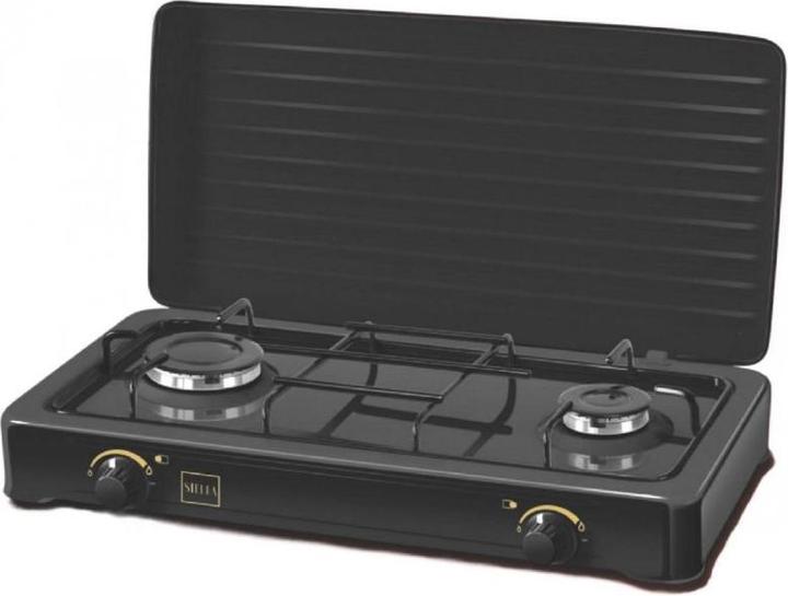 Stella Saturn TWO-BURNER GAS KIT WITH LPG CYLINDER BLACK MODEL STKGC-02