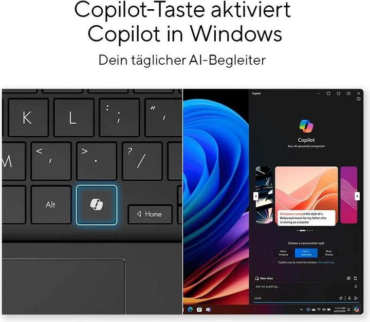 Produktbild ASUS Vivobook S 15 OLED (15.60", 1000 GB, 32 GB, CH, Snapdragon X Elite X1E-78-100)
