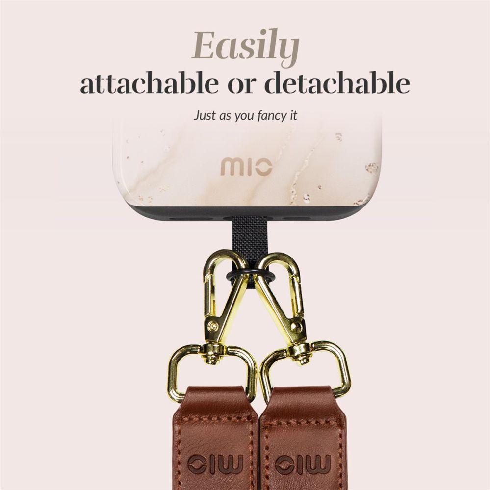 Mio Back panel cover Lanyard strap Gold Marble, Cordino per smartphone, Oro