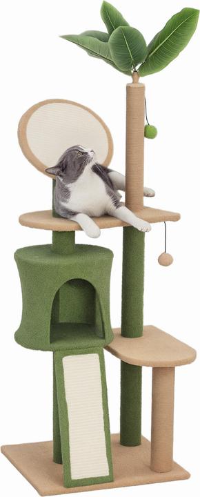 PawHut Kratzbaum Spanplatte (139 cm, Grün+Braun)