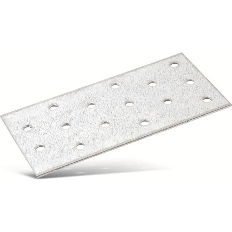 Masterproof, Baubeschläge + Holzverbinder, Lochplatten-Verbinder, 120x60x2mm,, Stahl, verzinkt (Lochplatte, 1 Stk.)