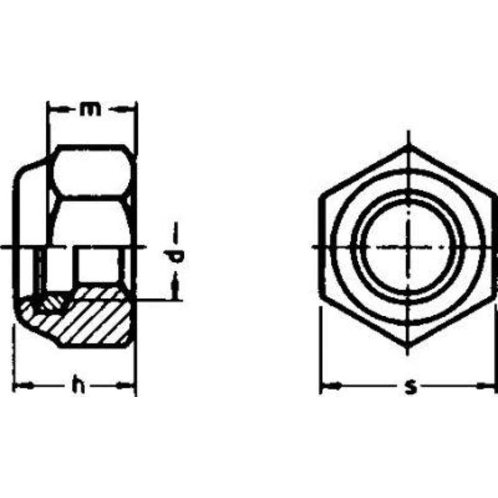 Thumbnail - E-NORMpro, Muttern + Unterlegscheiben, DIN 985 Edelstahl A2 M16 HP