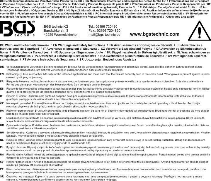 Produktbild BGS Bit | Antrieb Aussensechskant 8 mm (5/16") | Innensechskant 14 mm (Innensechskant)