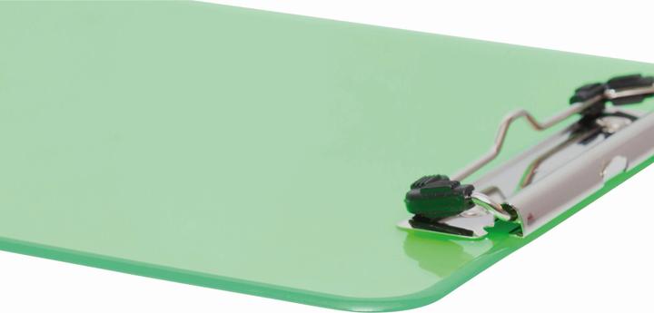 Image du produit Maul Planchette à pince fluo, DIN A4, vert transparent en plastique, pince plate à étrier nickelé (22,6 x 31,8 cm)