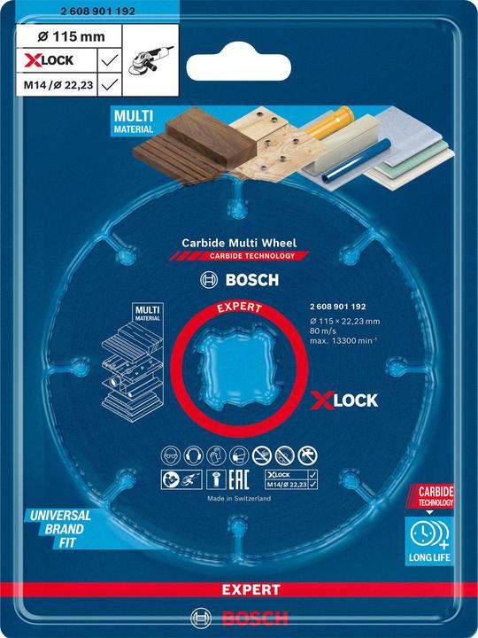 Produktbild Bosch Professional Zubehör EXPERT Carbide Multi Wheel X-LOCK Trennscheibe, 115 mm, 22,23 mm