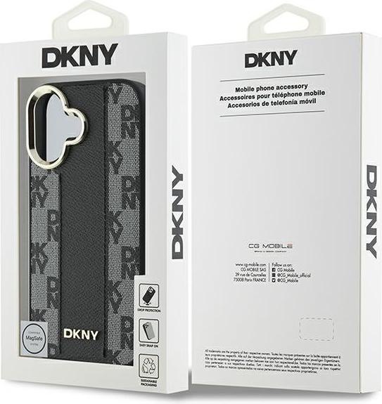 Immagine prodotto DKNY DKHMP16SPCPVSLK Custodia rigida per iPhone 16 6,1" in acciaio/nero con motivo a scacchi Magsafe (Apple iPhone 16)