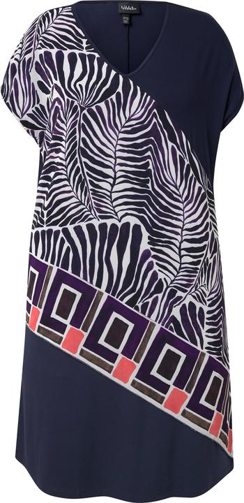 Immagine prodotto Ulla Popken Abito di jersey con mantella di chiffon, scollo a V e mezze maniche (50, 52)