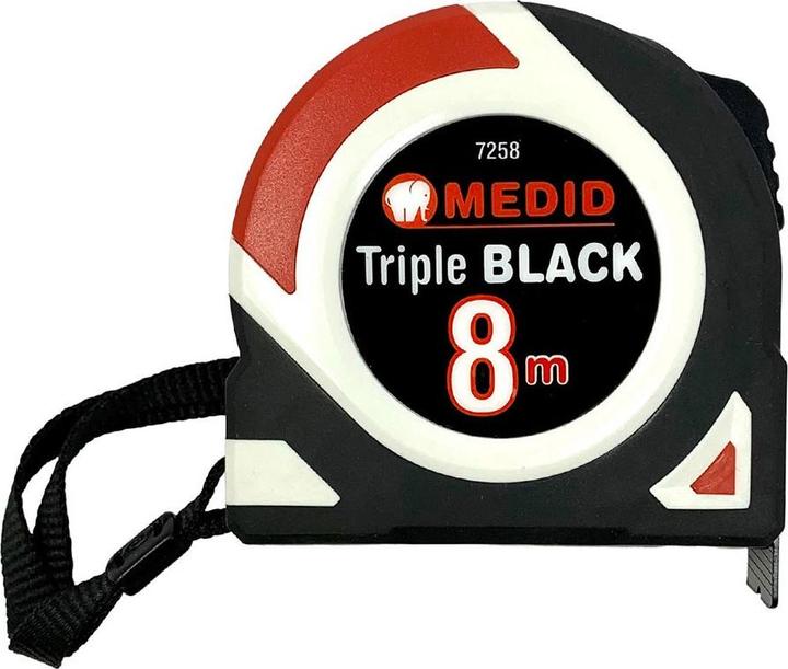 Image du produit Medid Triple black bi-material tape measure 8 m x 25 mm (8 m)