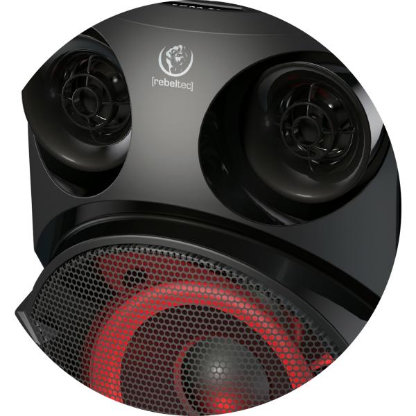 Rebeltec Altoparlante portatile SoundBox 630 Altoparlante karaoke Bluetooth (4 h, Batteria), Altoparlante Bluetooth, Nero