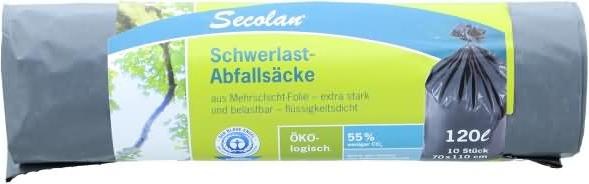 Productafbeelding Secolan 1x10 zware afvalzakken 120 l (1 x, 120 l)