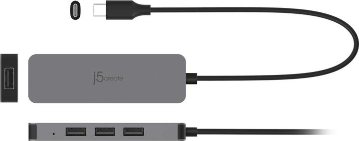 Image du produit j5Create JTS223-N Laptop Stand with USB™ 4-Port Hub, Wired, USB 3.2 Gen 1 (3.1 Gen 1) Type-C, Grey (USB-C, 1 Ports)