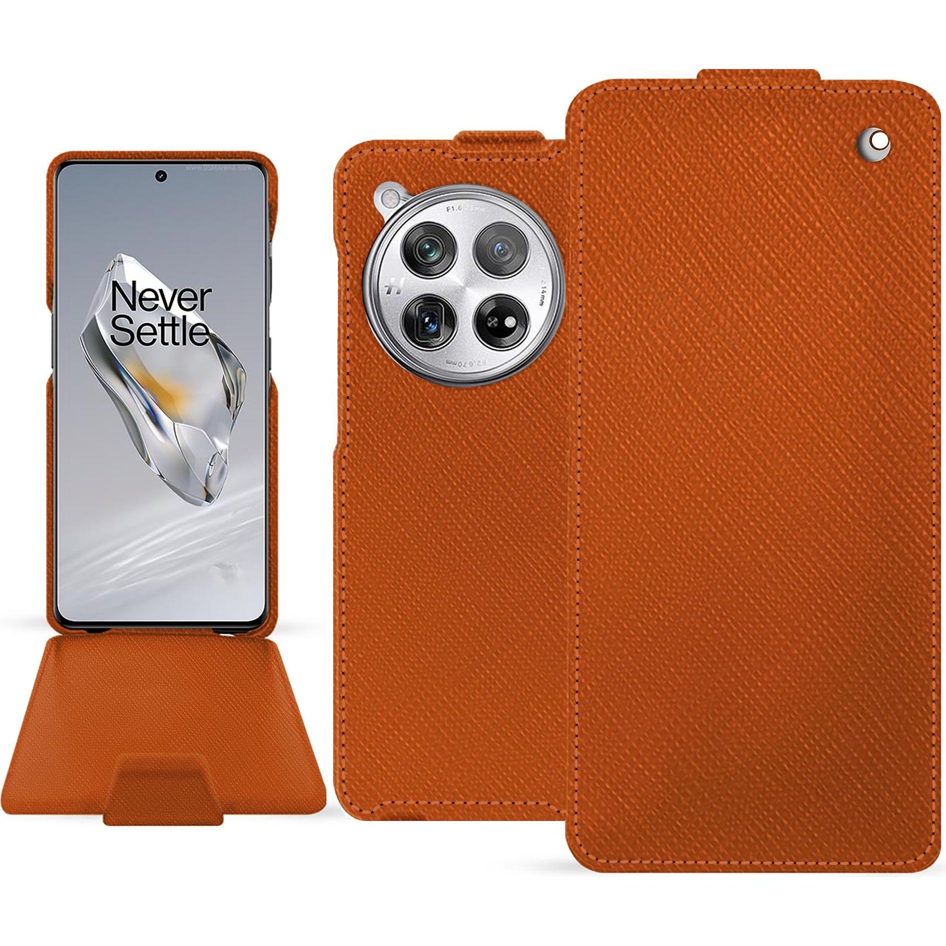 Thumbnail - Noreve Lederschutzhülle vertikal (OnePlus 12), Smartphone Hülle, Orange