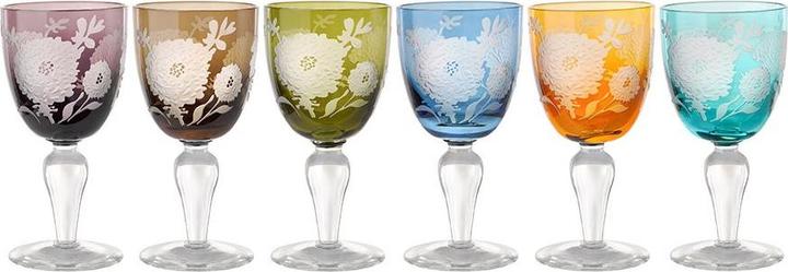 Pols Potten Ensemble de Verres à Vin Multi Peony (30 cl, 6 Verres)